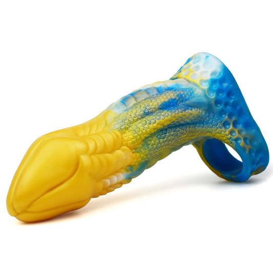 Dragon Slayer Penis Extender Sleeve - Yellow & Blue