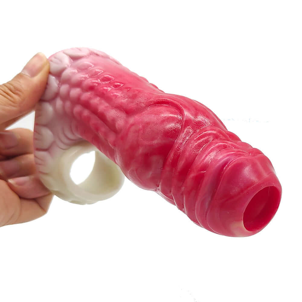 Cum Thru Dragon Slayer Penis Sleeve - Red