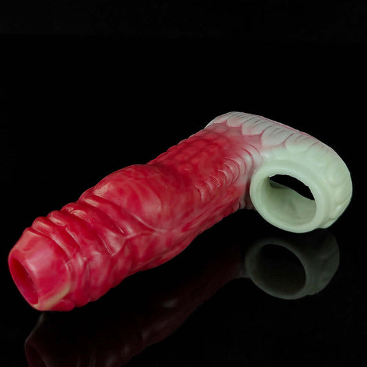 Cum Thru Dragon Slayer Penis Sleeve - Red